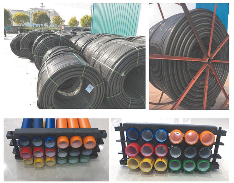 高密度聚乙烯(HDPE )硅芯管制作，系采用特種HDPE原料加硅料共擠復(fù)合而成，具備以下基本特性: 1.管道的強(qiáng)度，包括抗壓，抗張和抗沖擊能力，充分考慮到光(電)纜保護(hù)所需的安全系數(shù)，不再需要大管作外層保護(hù)。 2、硅管曲率半徑小，為其外徑的十倍。敷管時(shí)遇到彎曲處和上下管落差處可隨路而轉(zhuǎn)或隨坡而走，無(wú)須作任何特別處理，更不必設(shè)入井過(guò)渡。 3、其內(nèi)壁的硅芯層是固體的，永久的潤(rùn)滑濟(jì)。 4、其內(nèi)壁的硅芯層被同步擠壓進(jìn)壁內(nèi)，均勻地分布于整個(gè)內(nèi)壁，硅芯層與高度密聚乙烯具有相同的物理和機(jī)械特性:不會(huì)剝落，脫離。 5、其內(nèi)壁硅芯層的摩擦特性保持不變，纜線在管道內(nèi)反復(fù)抽取。 6、其內(nèi)璧的硅芯層不與水溶，污物進(jìn)管后可用水沖洗管道，可免遭嚙齒動(dòng)物破壞。7、抗老化，使用壽命長(zhǎng)，埋入地下可達(dá)50年以上。 8、耐候性能好。 9、施工快捷，可大降低工程造價(jià)。